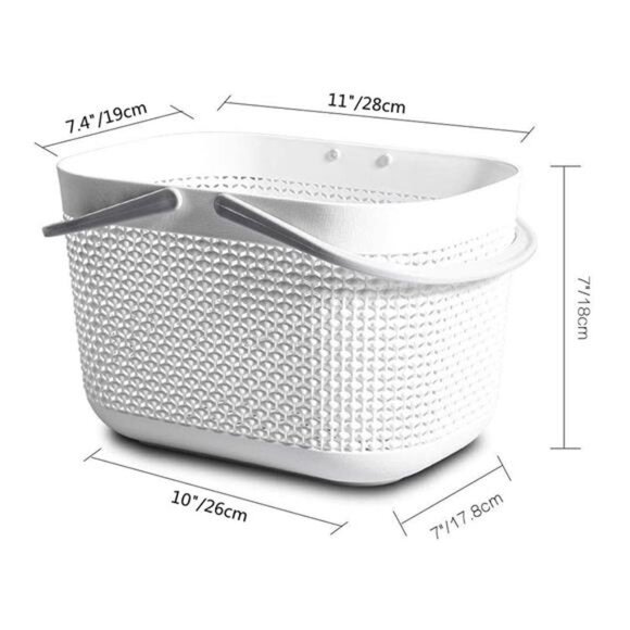 Plastic Bathroom Storage Basket with Handle, for Storing Bathroom Body Wash, - Picture 7 of 7